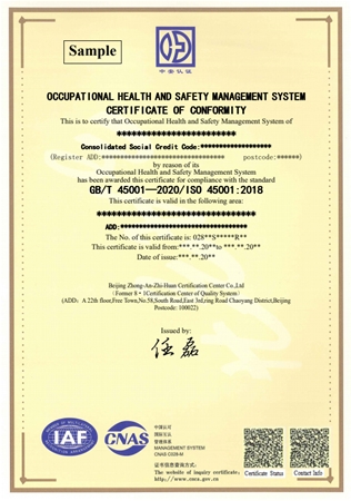 ISO45001證書樣本（1）