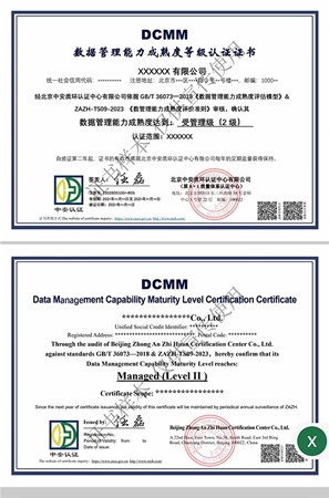 DCMM證書(shū)樣本